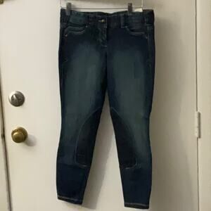 Ariat Cropped Denim Riding Breeches Indigo Jeans 24R NEW Activewear Sportswear